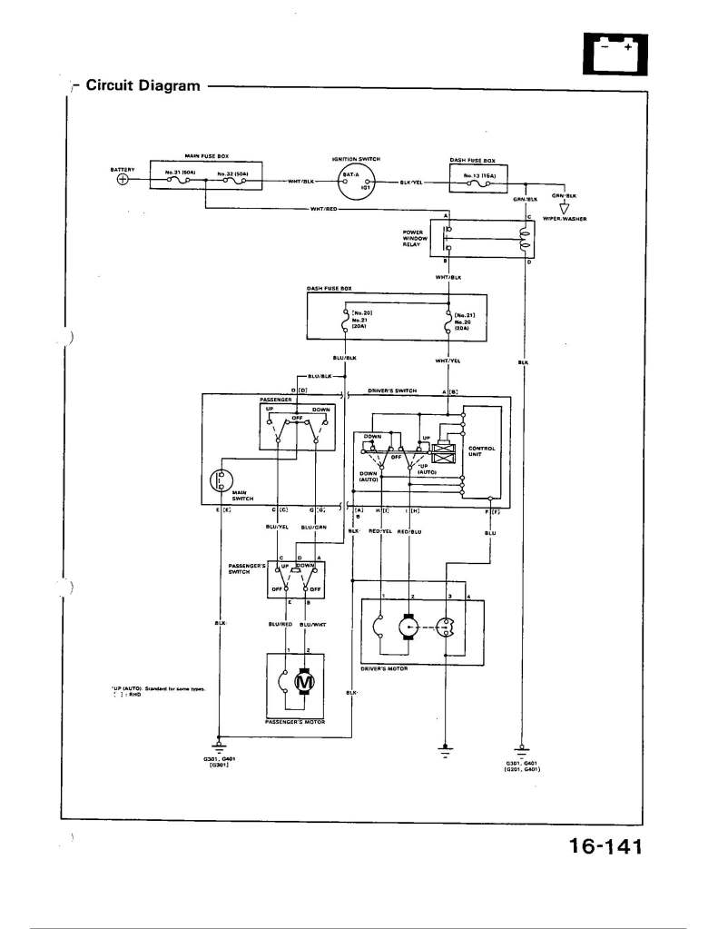 1996 Honda civic power window wiring diagram